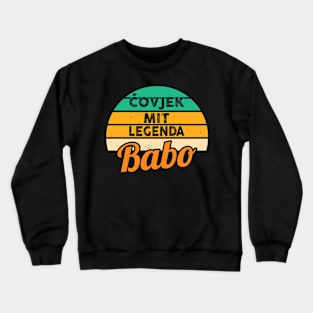 Babo Bosnia Father Bosnian Dad Balkan Bosna Crewneck Sweatshirt